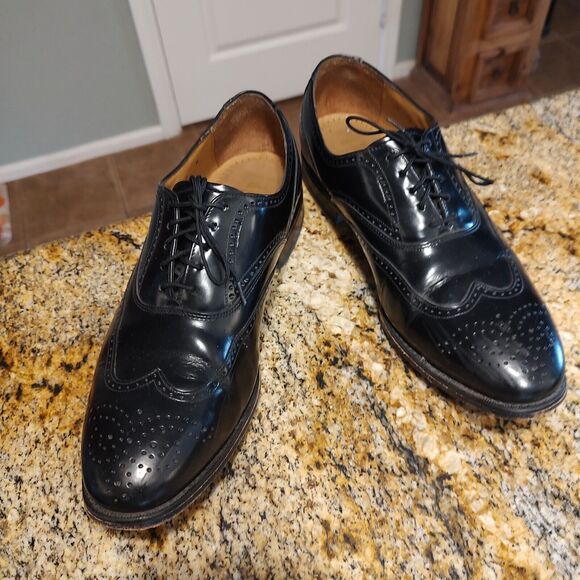 Johnston & Murphy Optima Black Leather Wingtip Dress Oxford Shoes US 9M main image 7